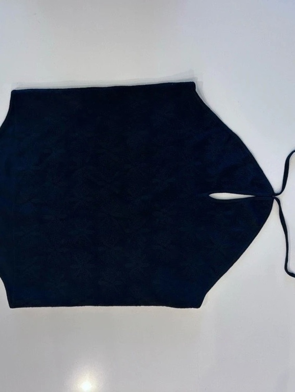 Future Collective Black Halter Body Suit with Knit Daisy Print